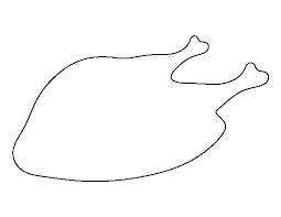Black And White Cooked Turkey Clipart Cooked Turkey Pattern Use The Printable Outline For Crafts Creating Stencils Scrapbooking And More Free Pdf Template To Download And Print At Http P Molde