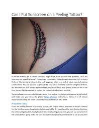 Can I Put Sunscreen On A Peeling Tattoo By Jefferythompson1100 Issuu