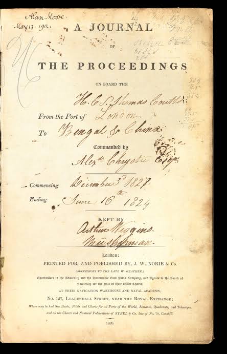 Ships log of the East Indiaman 'Thomas Coutts' for 1828 - Daniel Crouch Rare Books