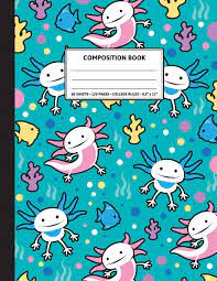 'adorable axolotls' zipper pouch by kirakiradoodles. Amazon Com Composition Notebook Cute Axolotl Aquatic Pattern Blank Lined 9781089257073 Press Augustsmiles Books