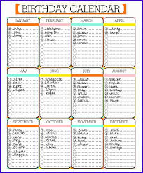 Birthday Calendar Template Birthday Calendar Custom Designedfree Birthday Calendar Template Excel Family Birthday Calendar Birthday Calendar Family Birthdays