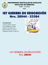 Del derecho a la educación. Ley De La Educacion 28044 23384 Educacion Primaria Democracia