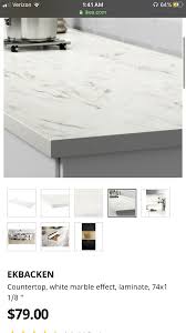 Ekbacken Countertop White Marble Effect Laminate 74x1 1 8 Ikea Countertops Marble Countertops Kitchen Lake House Kitchen
