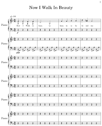Now I Walk In Beauty Sheet Music For Piano
