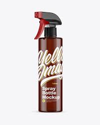 Download Amber Spray Bottle Mockup Yellow Author PSD Mockup Templates