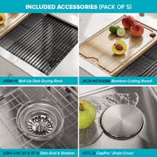 Kraus dex 25 undermount single bowl tru16 gauge t304+ antibacterial stainless steel kitchen sink with waterway, drain assembly and decorative drain cap 1 review original price $465.75 Kraus Kore Workstation 30 Undermount 16 Gauge Kitchen Sink Directsinks