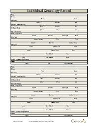 individual genealogy record