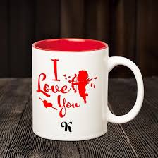 Buy Chanakya Ceramic I Love You K Romantic Inner Red Coffee Name Mug Multicolor 350 Ml Online At Low Prices In India Amazon In Gentle touch in the name of love. buy chanakya ceramic i love you k