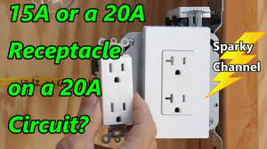 Recommendations we recommend you use a 20 amp breaker for even the lowest draw source equipment feed. Shall I Use A 15a Or A 20a Receptacle On A 20a Circuit 2020 Nec 210 21 B 1 And 210 21 B 3 Youtube
