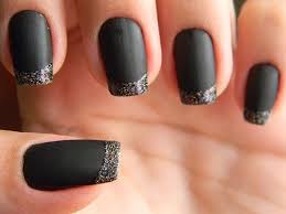 Matte black nails are perfect for those who want a little drama in their lives. Snob Or Slob Glitter French Manicure Snob Essentials Glitter French Manicure Manicure Black Nails