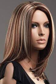 blond pasemka na brazowych wlosach zdjecia long straight hair balayage straight hair hair beauty