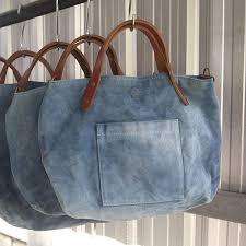 A Smaller Handbag Version Of My Natural Indigo Canvas Tote Bag Easy To Carry With Short Leather Handle Or Use With Bolsas Jean Azuis Bolsas Artesanais Sacolas