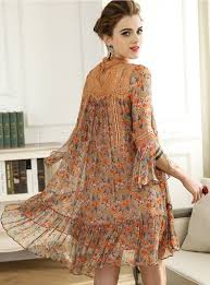 Floral Print Splicing Silk Shift Dress Silk Shift Dress Dresses For Pregnant Women Pretty Dresses