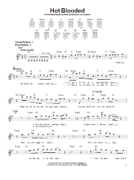 3 of a horse : Foreigner Hot Blooded Sheet Music Pdf Notes Chords Pop Score Easy Guitar Download Printable Sku 85910