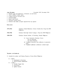 generator mechanic resume