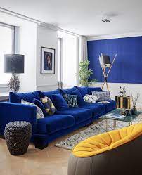 Savvy interiors the patterns on your furniture can tell a story and set the mood for the decor in your living room. Midcentury Blue Yellow Living Room Blue Living Room Decor Blue And Yellow Living Room Yellow Living Room