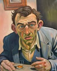 Pete Conroy Australian Artist painting portraits with a difference ... "I  intentionally distort features as I draw, then when it comes to painting, I  try to bring them back to reality. Sometimes