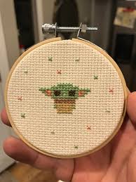 As if everyone didn't love yoda already, they had to go and introduce baby yoda and the features for this free baby yoda crochet pattern include his long pointy ears and his robe with a cowl around his neck. Hey Everyone Check Out My Girlfriend S First Cross Stitch Ever R Babyyoda Baby Yoda Grogu Know Your Meme