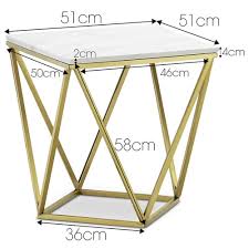 Continental Designs Brushed Gold Luxe Katherine Marble Side Table