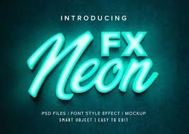 3d Neon Font Style Effect Mockup In 2020 Font Styles Fonts Light Font