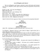 The general provisions have probably undergone the least for example the provisions about the sale of chattle regulate the rights of the customer in the. Obligations And Contracts