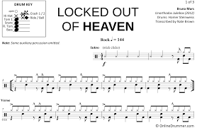 Pink Floyd Another Brick In The Wall Part 2 Sheet Music Locked Out Of Heaven Bruno Mars Drum Sheet Music Onlinedrummer Com In 2020 Drum Sheet Music Drums Sheet Sheet Music