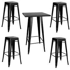 Maybe you would like to learn more about one of these? Amerihome Loft Style Metal Bar Table Set In Black With Stackable Stools 5 Piece 801149 The Home Depot