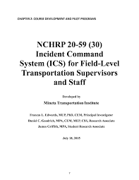 Chapter 2 Course Development And Pilot Programs Incident Command System Ics Training For Field Level Supervisors And Staff The National Academies Press