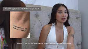 Nadine's latest tattoo in kanji, nozomi komiya, is a combination of hope (nozomi) the tattoo on her left rib is a latin phrase which means i am everything. each of nadine lustre's 10 tattoos has a story. Nadine Lustre Reveals The Meanings Of Her Tattoos