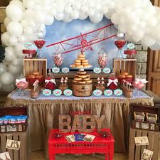 Vintage Airplane Baby Shower Party Ideas Photo 1 Of 24 Airplane Baby Shower Vintage Airplane Baby Shower Baby Shower Vintage