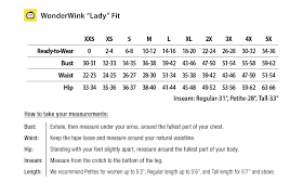 wonderwink nursing scrub size charts