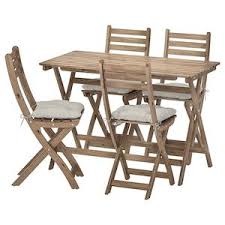 Askholmen Table And 4 Folding Chairs Outdoor Gray Brown Stained Kuddarna Gray Ikea In 2020 Ikea Outdoor Table Wooden Outdoor Furniture Outdoor Folding Chairs
