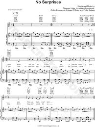 Radiohead No Surprises Sheet Music In F Major Transposable Download Print Sheet Music Radiohead Radiohead No Surprises
