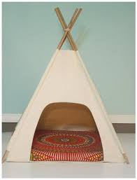 Natural Canvas Pet Tent Tepee Small Dog Or Cat Pick Your Pillow By Vintage Kandy Smalldog Cat Teepee Dog Teepee Pet Teepee