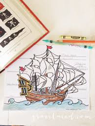 Preschool pirate ship coloring pages. The Anatomy Of A Pirate Ship Coloring Sheet Free Printable Gracelaced