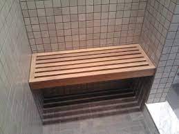This way you can have a comfy place to sit if you're absolutely sure about the placement of your bathroom bench one idea is to have it. Diy Shower And Bathroom Benches