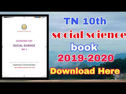 10th Std Social Science Book 2019 2020 10th Social Youtube