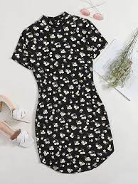 In the latter part of his life, guedes had moved home to portugal to care for his parents and to take advantage of. Mock Neck Curved Hem Daisy Dress Shein Eur