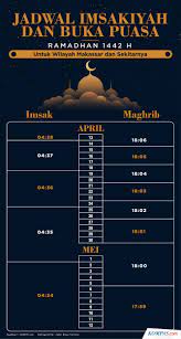 Jadwal imsak dan buka puasa jakarta ramadhan 2021. Infografik Jadwal Imsak Dan Buka Puasa Makassar Ramadhan 1442 H