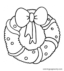Click the christmas bow coloring pages to view printable version or color it online (compatible with ipad and android tablets). Simple Christmas Wreath With Bow Coloring Pages Christmas Wreath Coloring Pages Coloring Pages For Kids And Adults