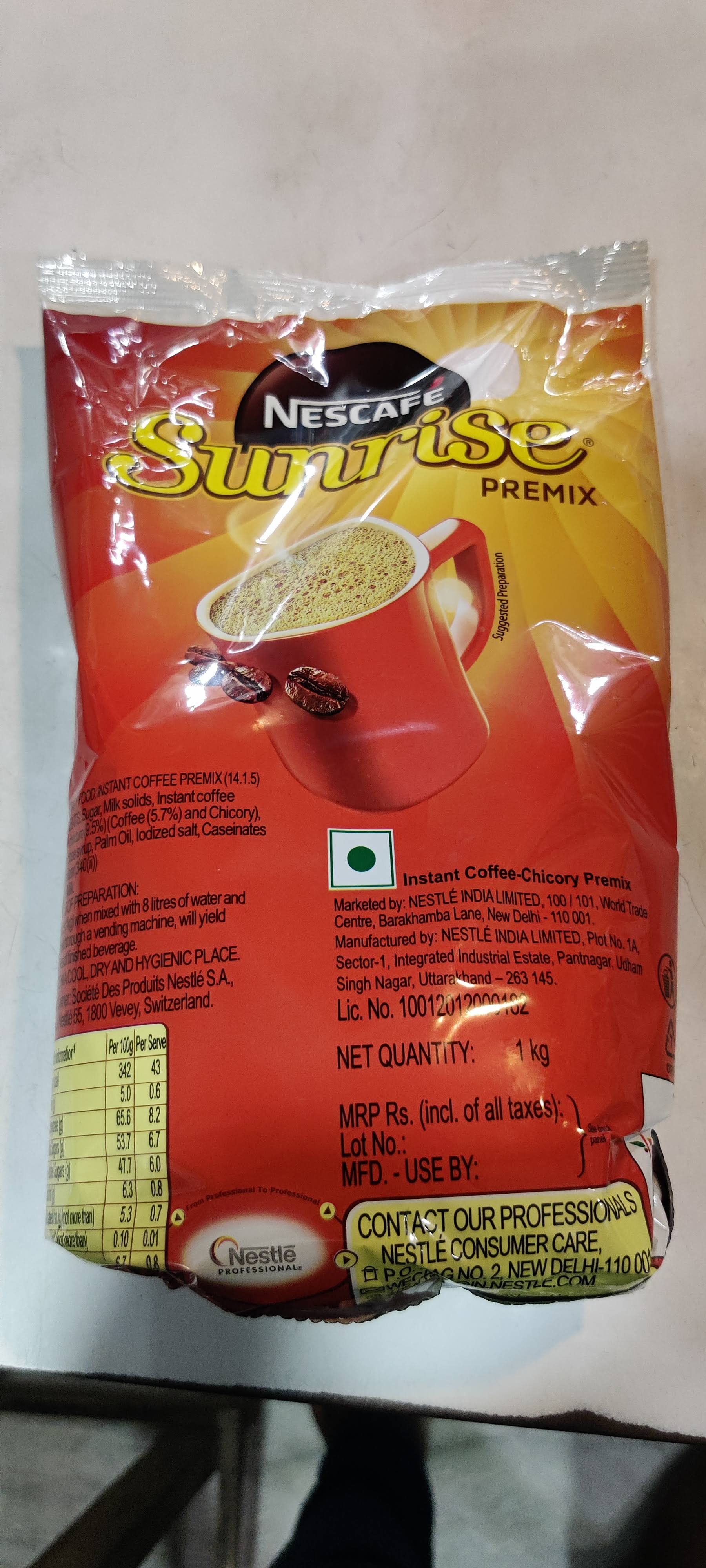 Nescafe sunrise premix product image