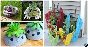 Diy concrete bowl planters really, any kind of plastic container can be used for bowl style cement or concrete planters. Diy Concrete Planter Ideas Projects