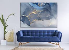 Abstract canvas wall art for bedroom living room modern navy blue abstract mountains print poster picture artworks for bathroom kitchen wall decor 1 pieces framed ready to hang 20 x 40 x 1 pieces. Navy Blue Wall Art Gold Print Marble Wall Decor Blue Gold Etsy Navy Blue Wall Art Gold Wall Decor Blue Wall Art