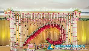 Reception stage ideas, marriage party planning, wedding designing services, wedding decoration services, mehndi stage decoration services. Hindu Wedding Wedding Stage Decoration For Muhurtham