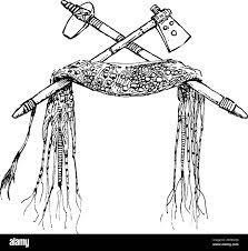 This Illustration Represents Two Tomahawks Which Is Used By Native Americans Vintage Line Drawing Or Engraving Illustration Stock Vector Image Art Alamy
