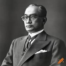Black and white photo of Tajuddin Ahmad, president in suit