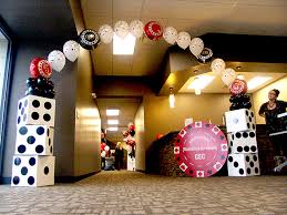 Solid color or matching balloons, table clothes, streamers, & other decorating accessories can be added to make this fun theme eye catching. Casino Themed Party Decorations Balloondeliverydenver Com