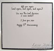 You can gift your husband silver items such as jewelry like a ring, necklace, cufflinks, watch, or even a silver money clip. Hand Stamped By Lacey Happy 10th Anniversary To My Awesome Husband