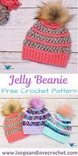 Jelly Beanie Free Crochet Pattern Loops Love Crochet Crochet Hats Free Pattern Crochet Hat Free Crochet