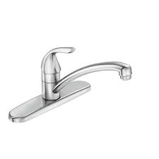 The overall kitchen faucet installation took us about an hour and we only needed a few tools (wrench and screwdriver was all we used!). Moen Adler Single Handle Low Arc Standard Kitchen Faucet In Chrome The Home Depot Canada